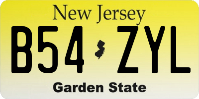 NJ license plate B54ZYL