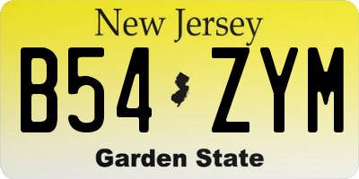 NJ license plate B54ZYM