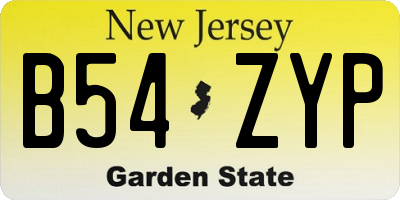 NJ license plate B54ZYP