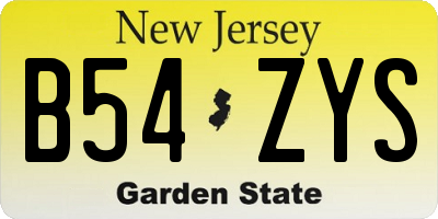 NJ license plate B54ZYS
