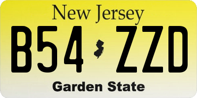 NJ license plate B54ZZD