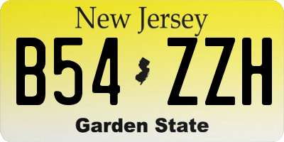 NJ license plate B54ZZH
