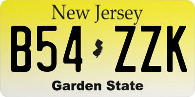 NJ license plate B54ZZK