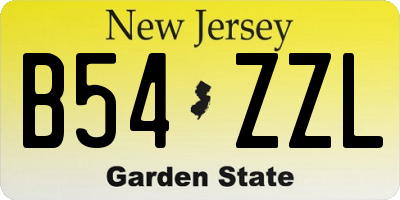 NJ license plate B54ZZL