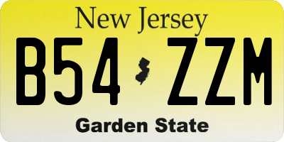 NJ license plate B54ZZM