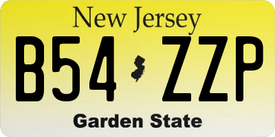 NJ license plate B54ZZP
