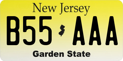 NJ license plate B55AAA