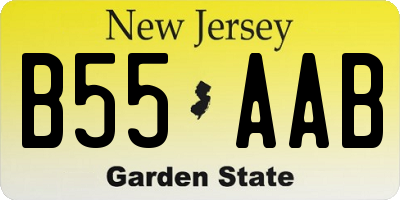 NJ license plate B55AAB