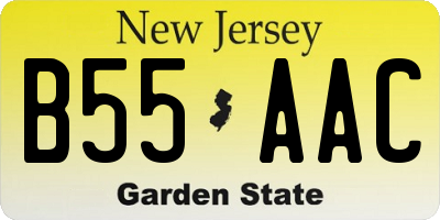 NJ license plate B55AAC