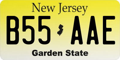 NJ license plate B55AAE