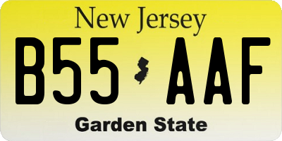 NJ license plate B55AAF