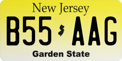 NJ license plate B55AAG
