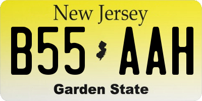 NJ license plate B55AAH