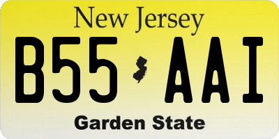 NJ license plate B55AAI