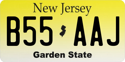 NJ license plate B55AAJ