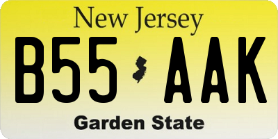 NJ license plate B55AAK