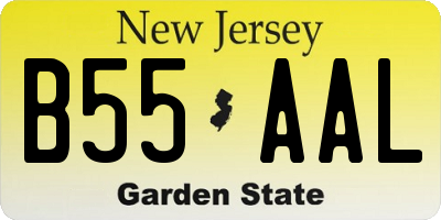 NJ license plate B55AAL