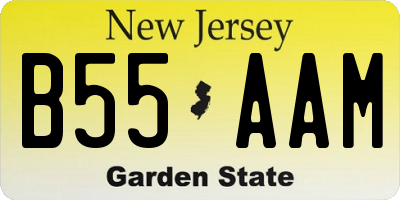 NJ license plate B55AAM