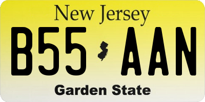 NJ license plate B55AAN