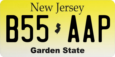 NJ license plate B55AAP