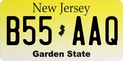NJ license plate B55AAQ