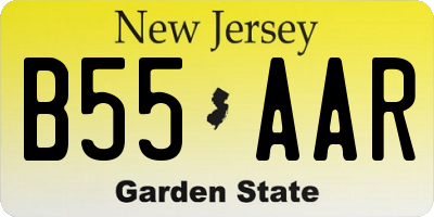 NJ license plate B55AAR