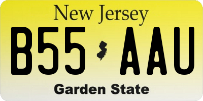 NJ license plate B55AAU