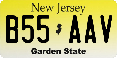 NJ license plate B55AAV