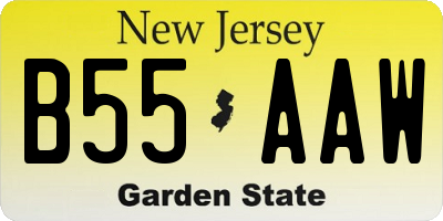 NJ license plate B55AAW