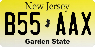 NJ license plate B55AAX