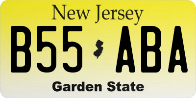 NJ license plate B55ABA
