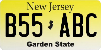 NJ license plate B55ABC
