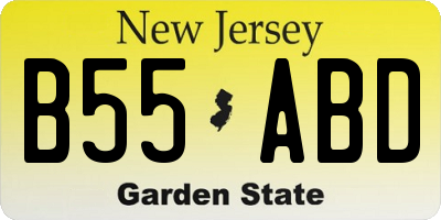 NJ license plate B55ABD