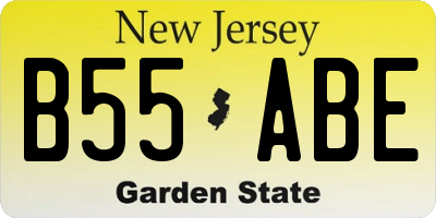 NJ license plate B55ABE