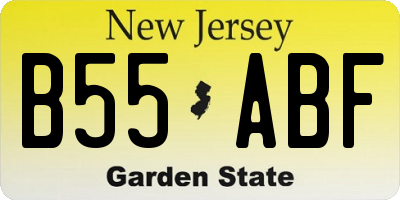 NJ license plate B55ABF