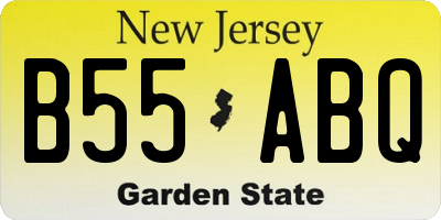 NJ license plate B55ABQ