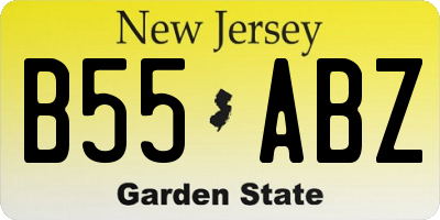 NJ license plate B55ABZ