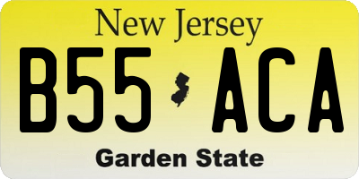 NJ license plate B55ACA