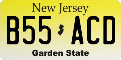 NJ license plate B55ACD