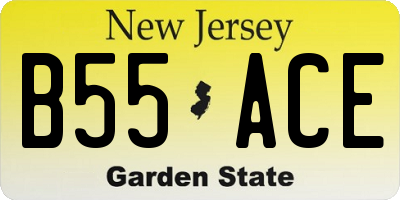 NJ license plate B55ACE