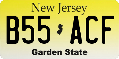 NJ license plate B55ACF