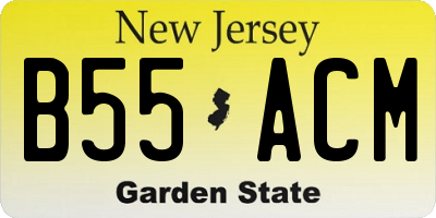 NJ license plate B55ACM