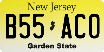 NJ license plate B55ACO