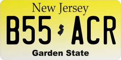 NJ license plate B55ACR