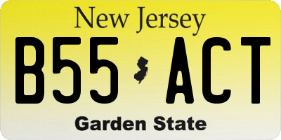 NJ license plate B55ACT
