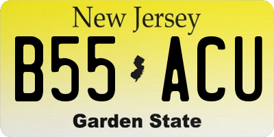 NJ license plate B55ACU