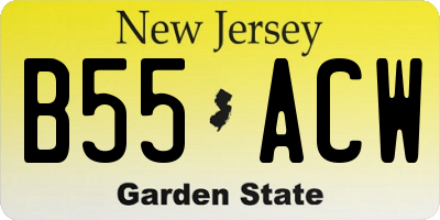 NJ license plate B55ACW