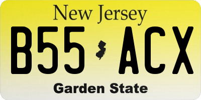 NJ license plate B55ACX