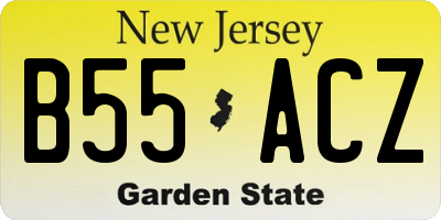 NJ license plate B55ACZ