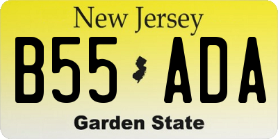 NJ license plate B55ADA